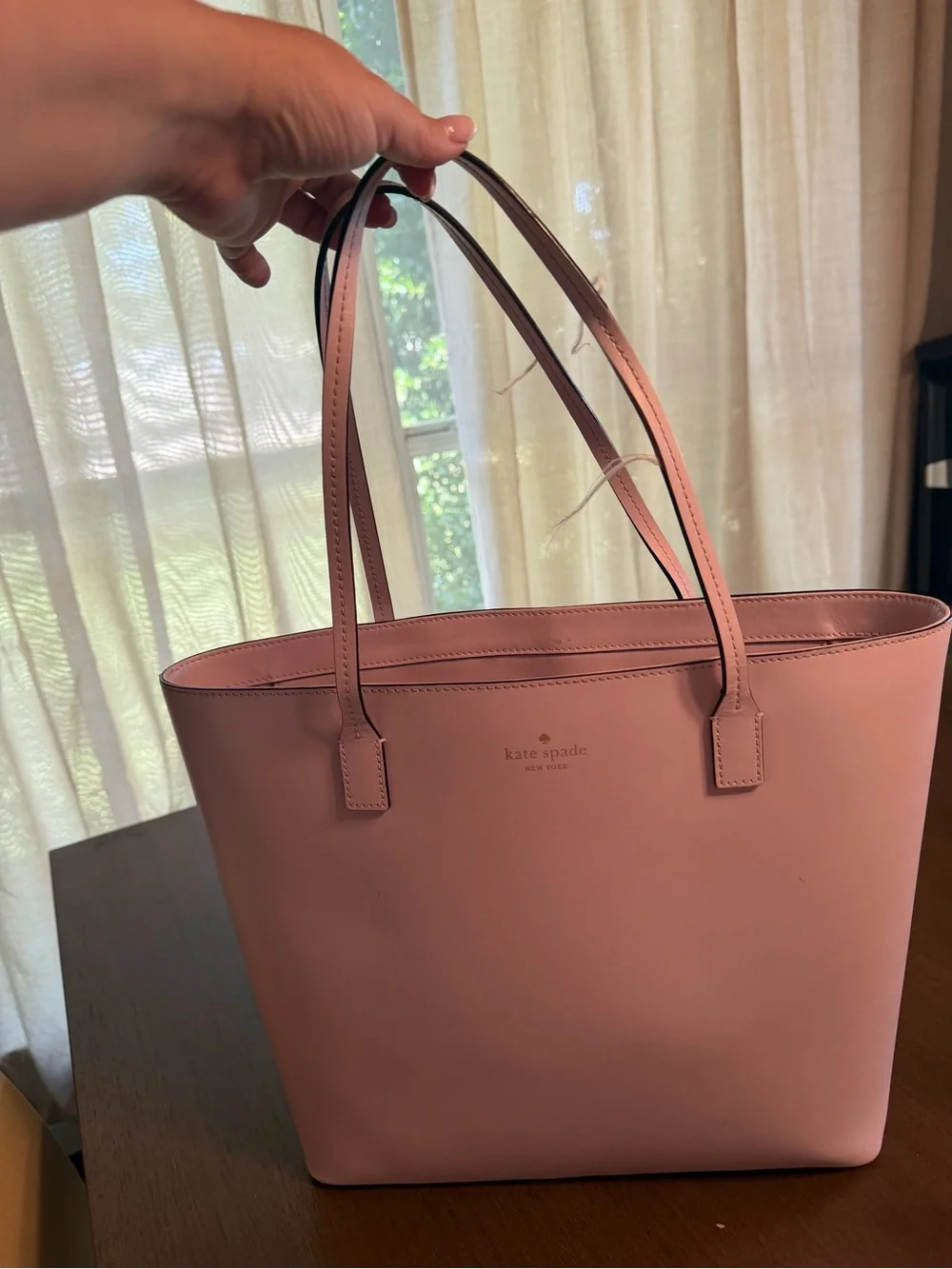 kate spade Pink Leather Tote with Pink and Black Zip Pouch